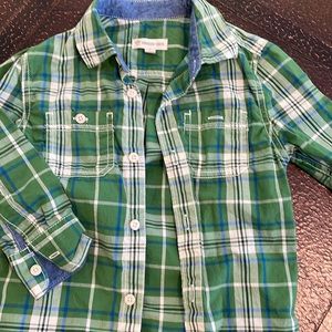 Tucker & Tate green plaid button up shirt 2T